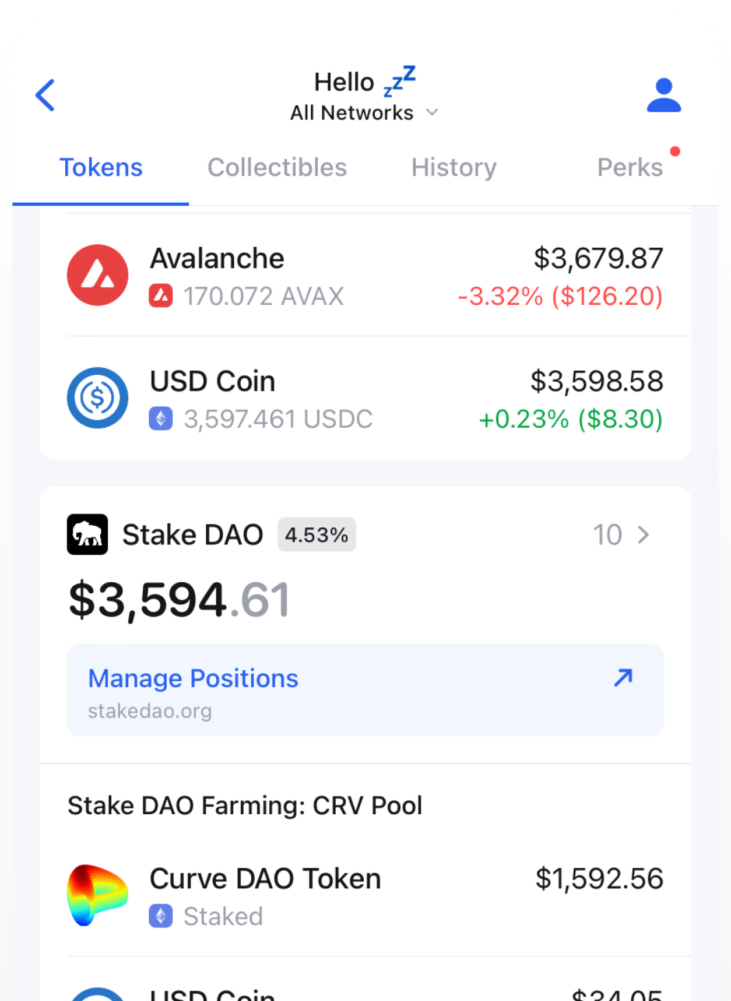 Trustchain tokens screen